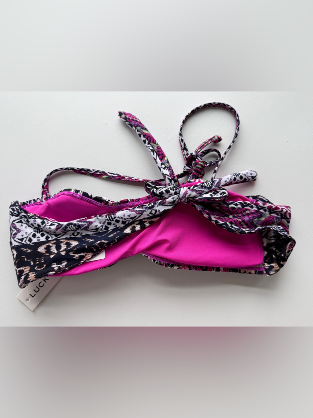 Lucky Brand Printed Bandeau Boho Bikini Top NWT Size Small - Picture 4 of 4
